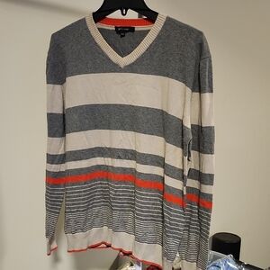 Stylish Men's V-Neck Sweater with Stripes